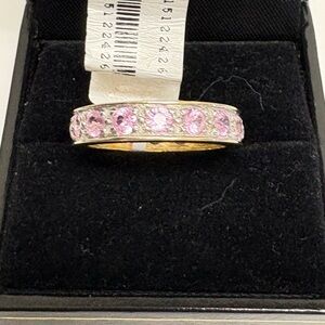 Elegant Pink Sapphire Eternity Band Ring